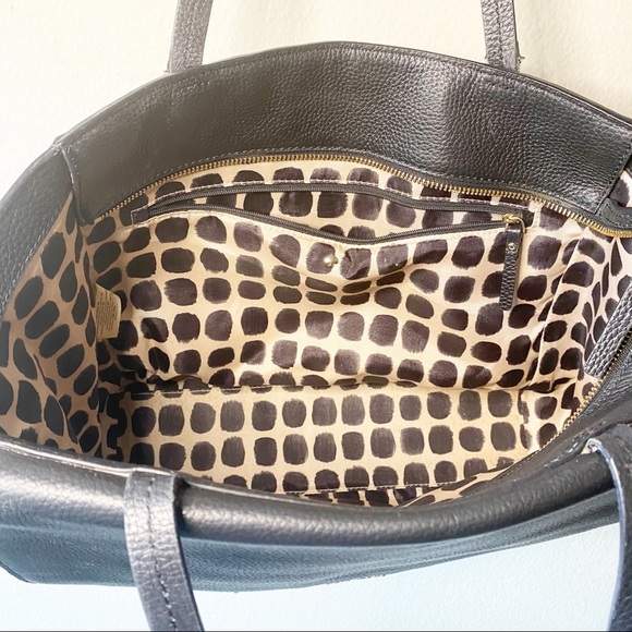 KATE SPADE Black Leather Suede Tote Purse - Picture 8 of 14